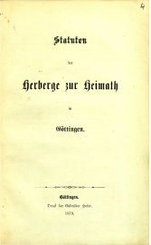 Hofer: Statuten der Herberge zur Heimath, Göttingen 1879.